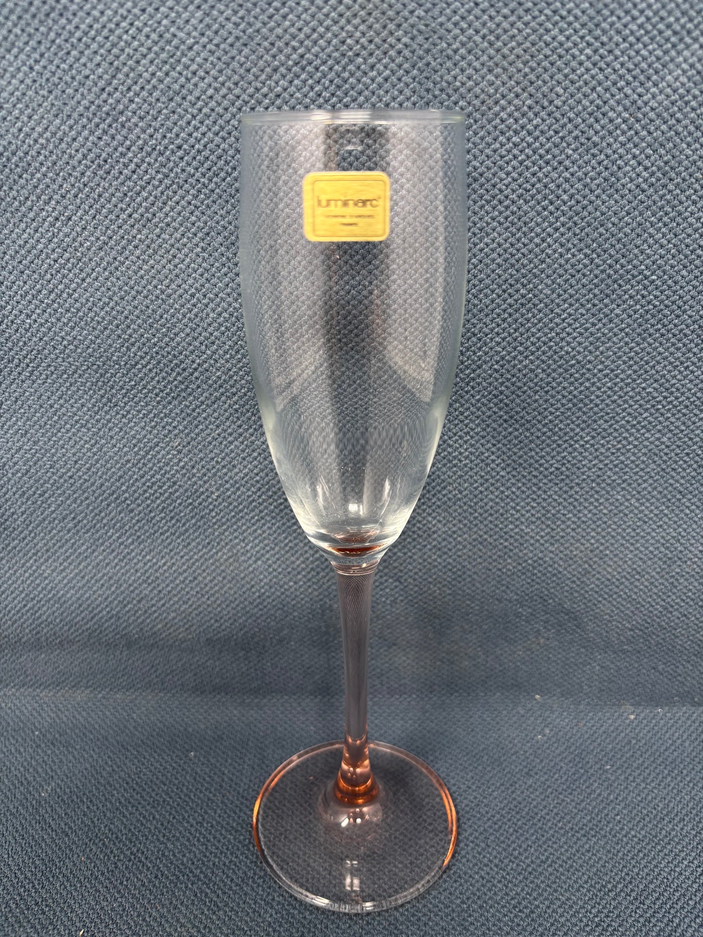 Set of 4 Luminarc Sparkling Wine Glasses with Pink Stem & Base