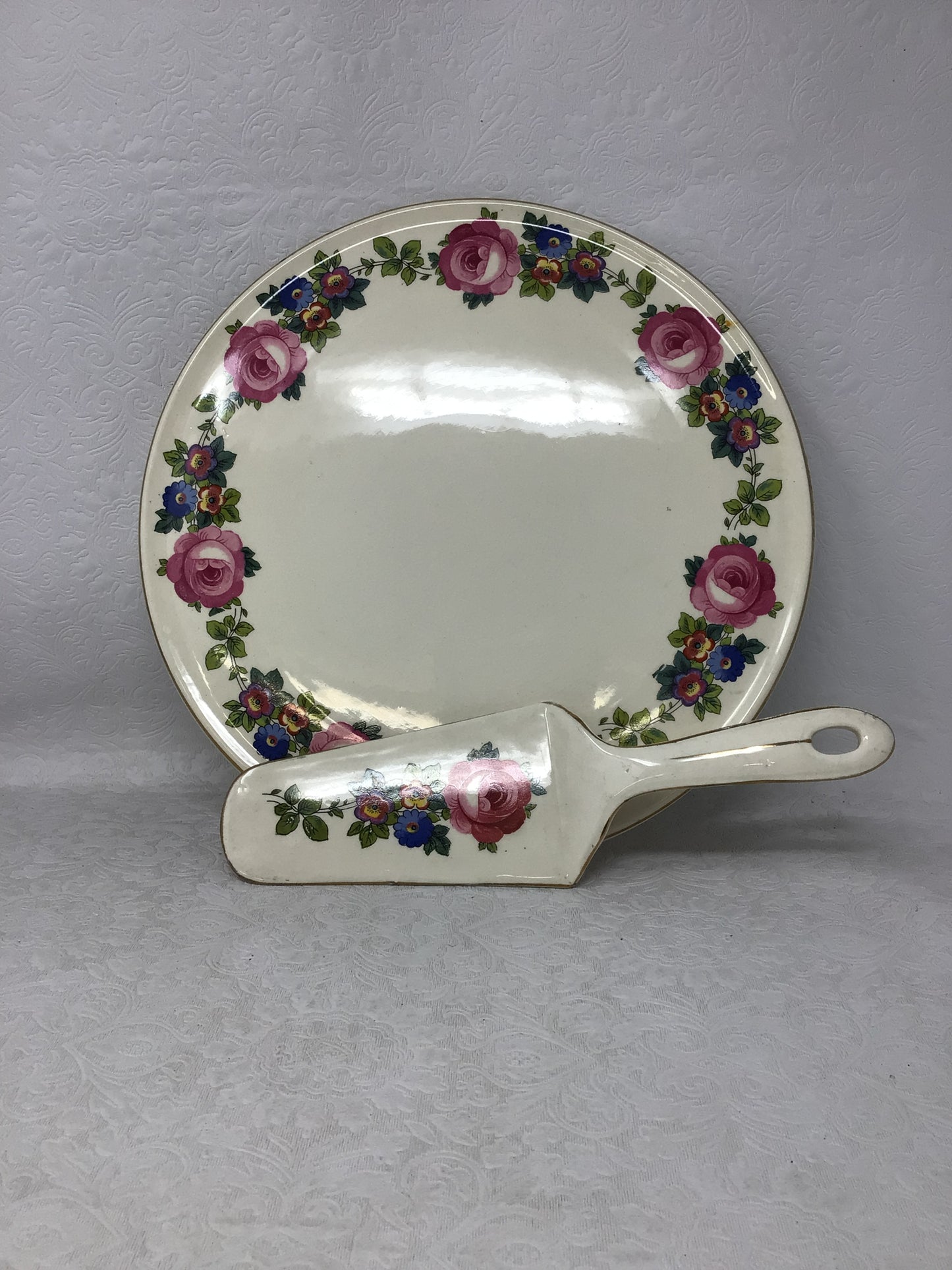 Vintage Romarco Ware Cake Plate and Server