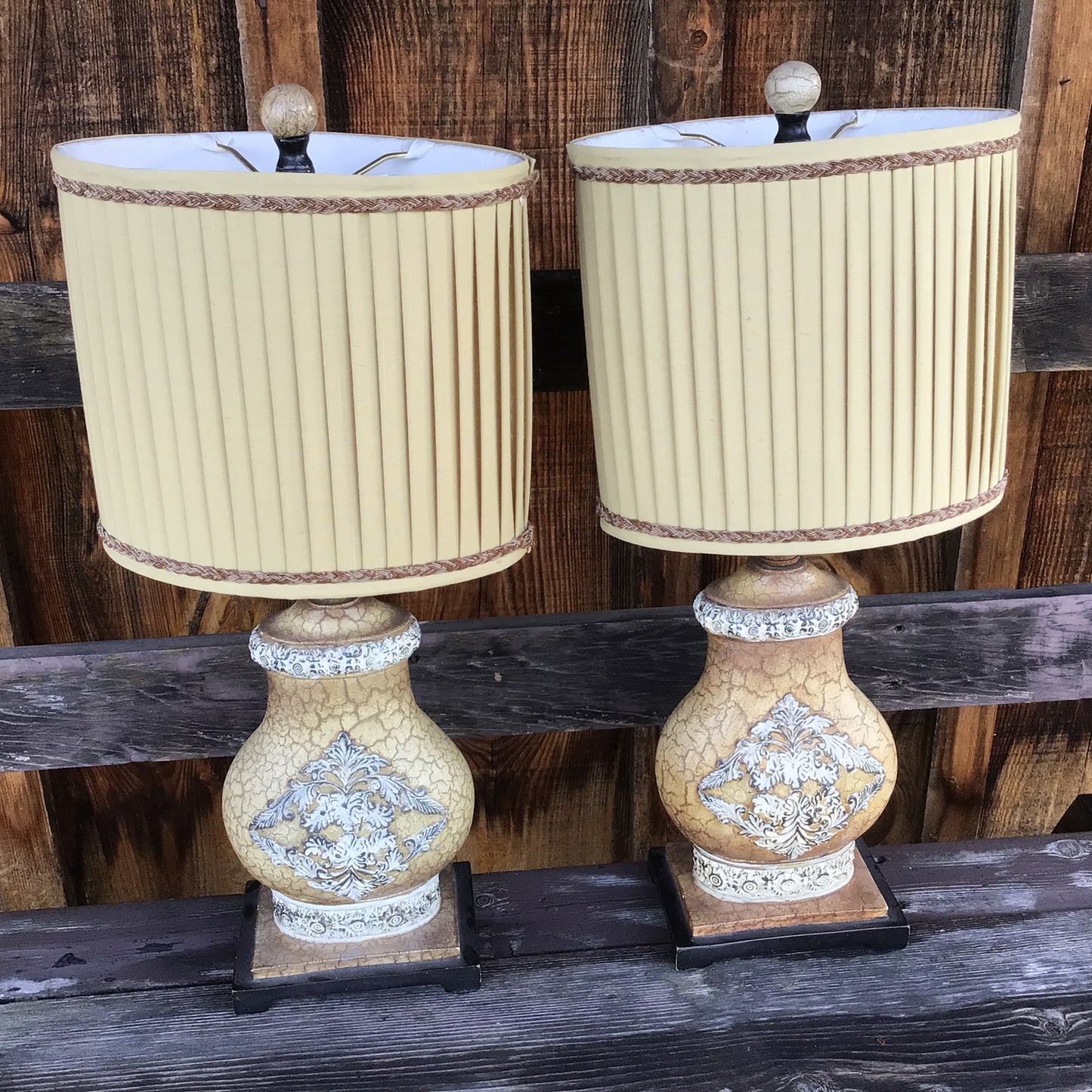 Brown and Cream Textured Lamp