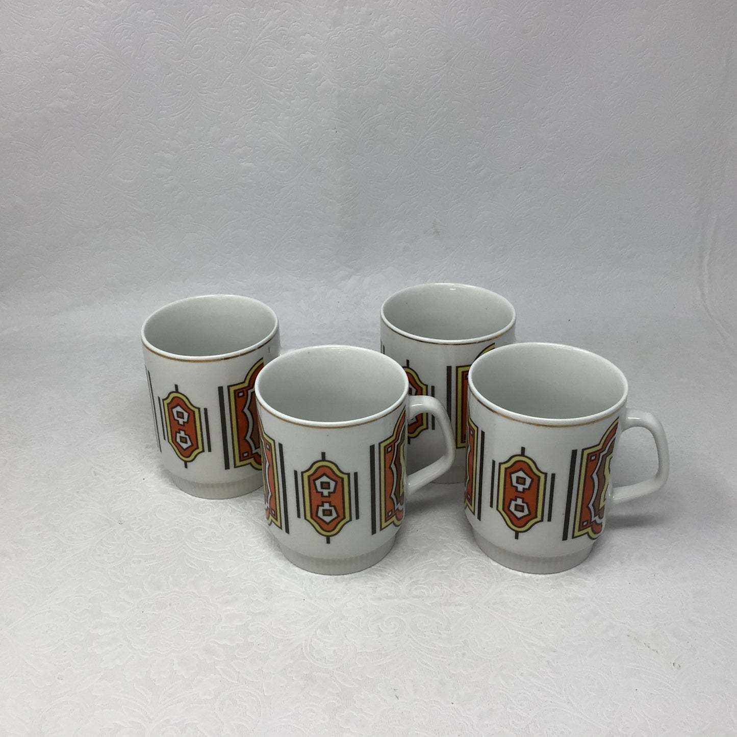 Set of 4 Retro Coffee Mugs