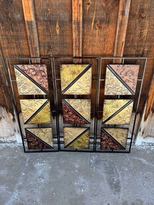 Set of 3 Rustic Metal Wall Art
