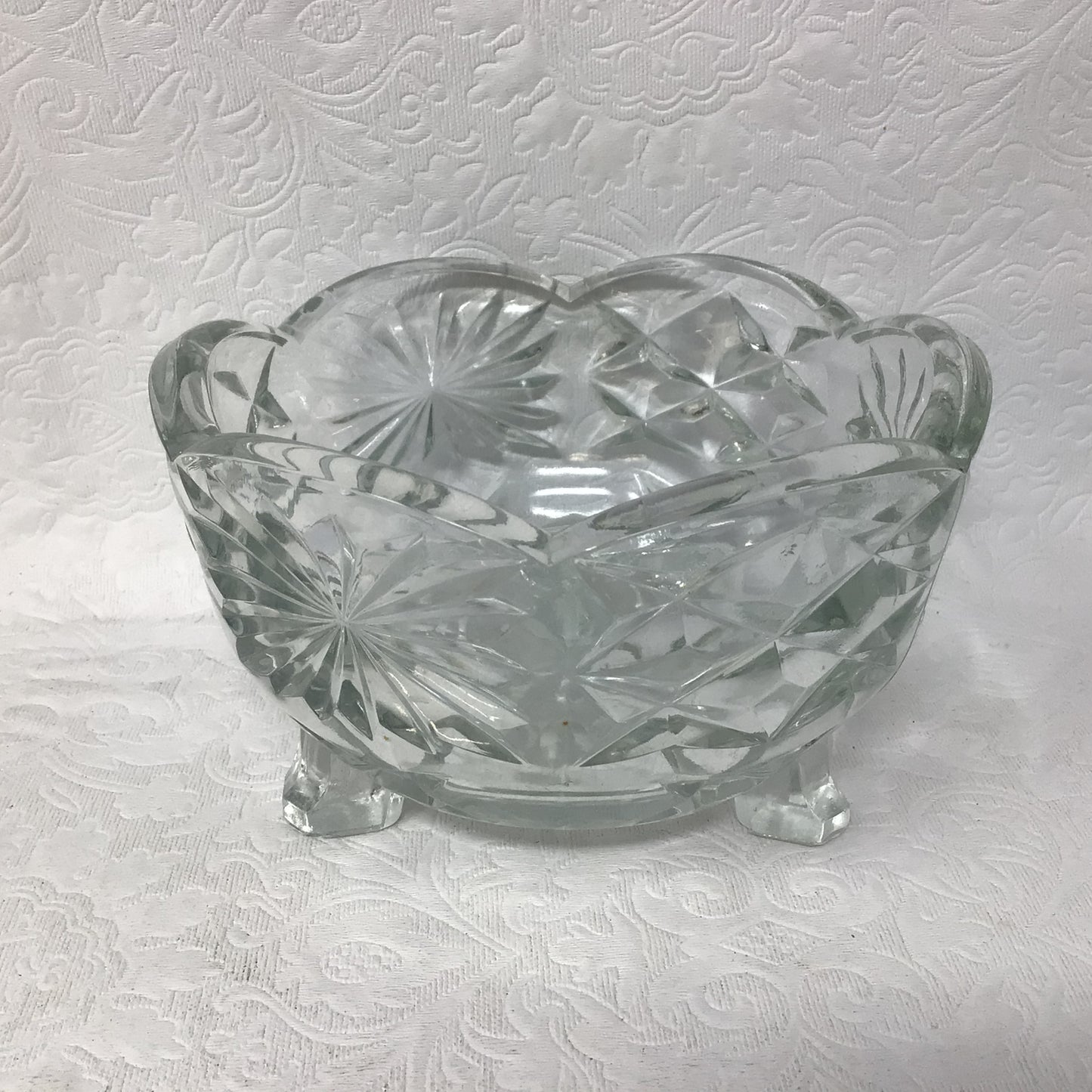 Vintage Pressed Glass Footed Sugar Bowl