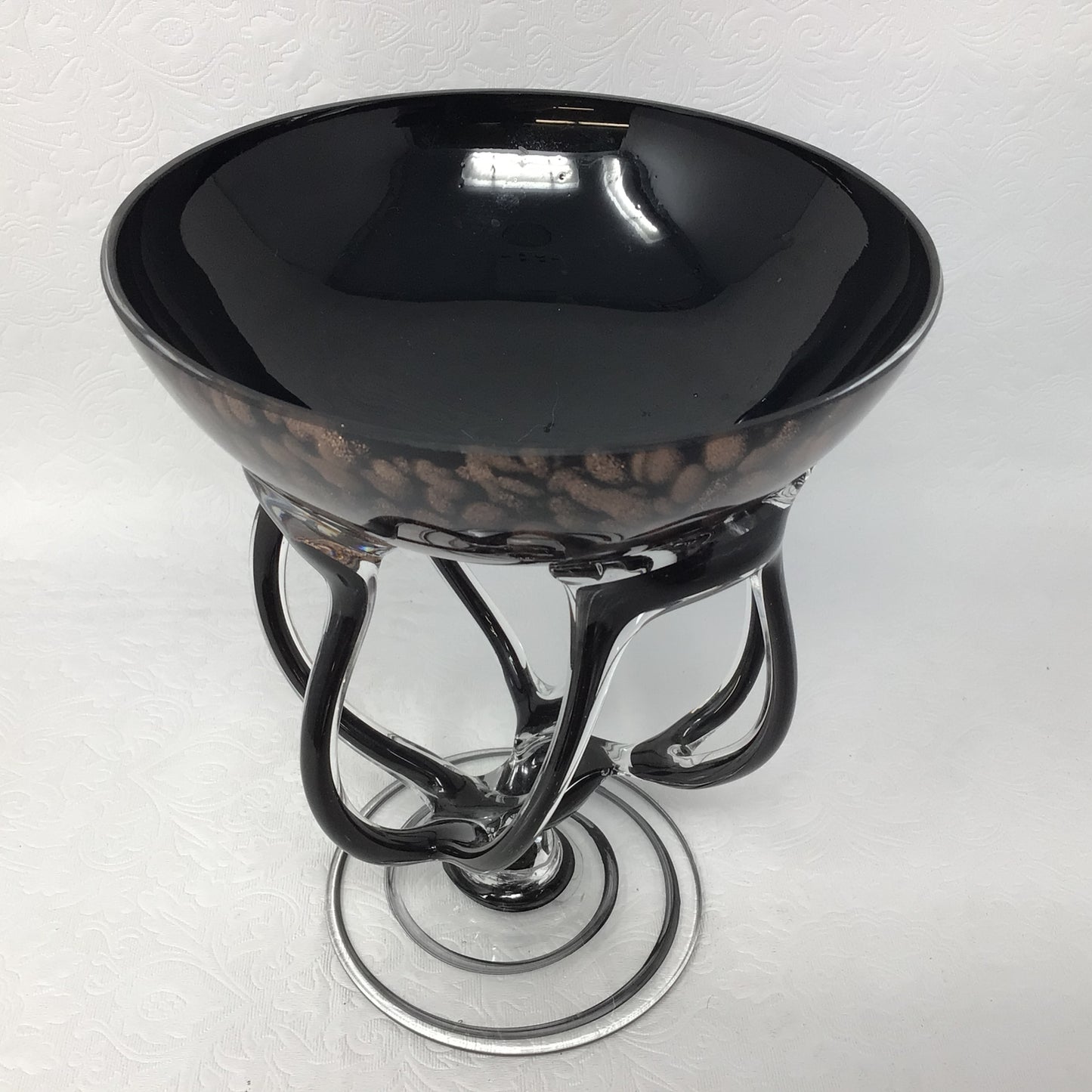 Handblown Art Deco Style Glass Bowl