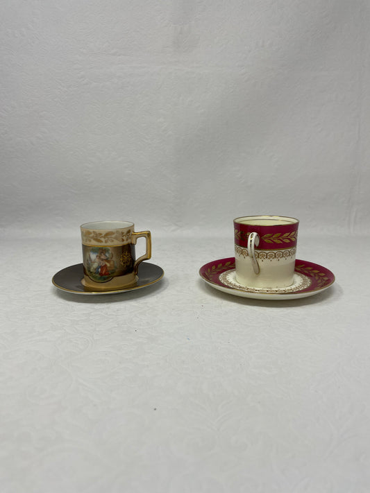 Aynsley and Victoria Espresso cup and saucer sets