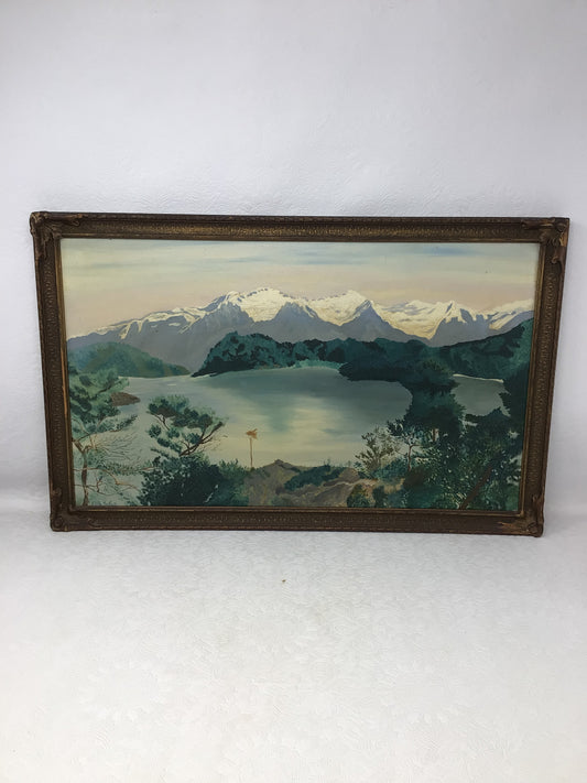 Vintage Landscape Painting by Edith Muttal