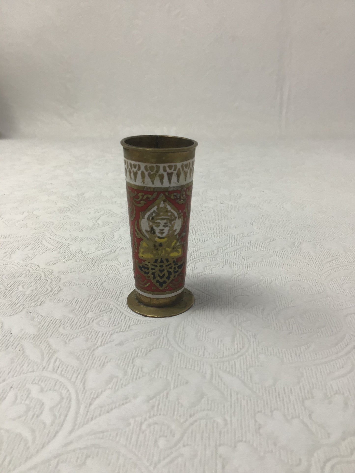 Brass and Enamel Toothpick Holder