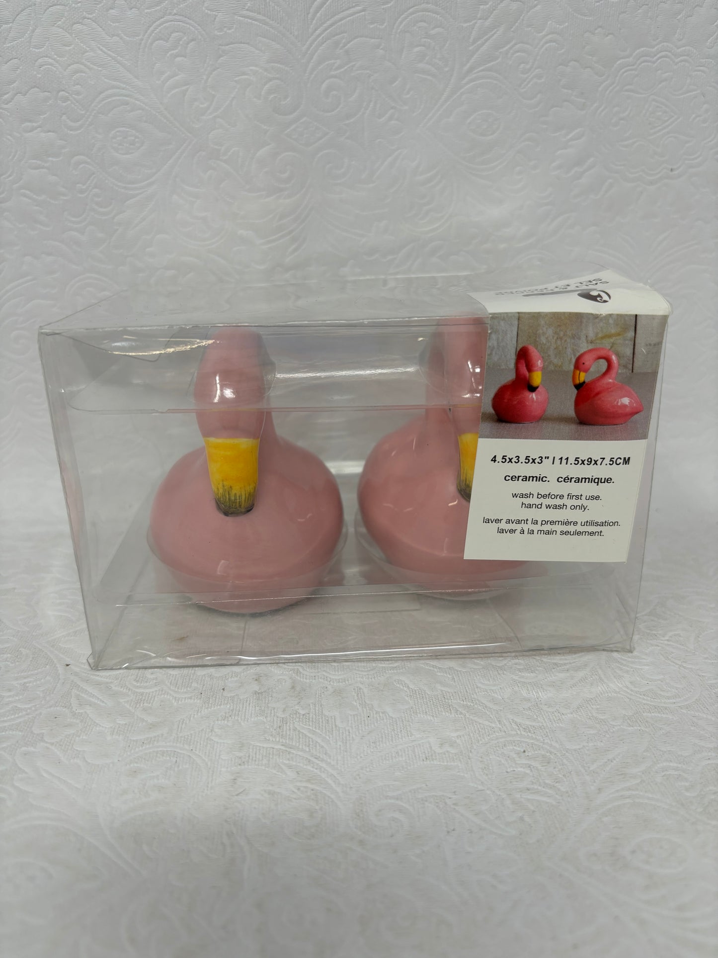 Ceramic Pink Flamingo Salt & Pepper Shaker Set