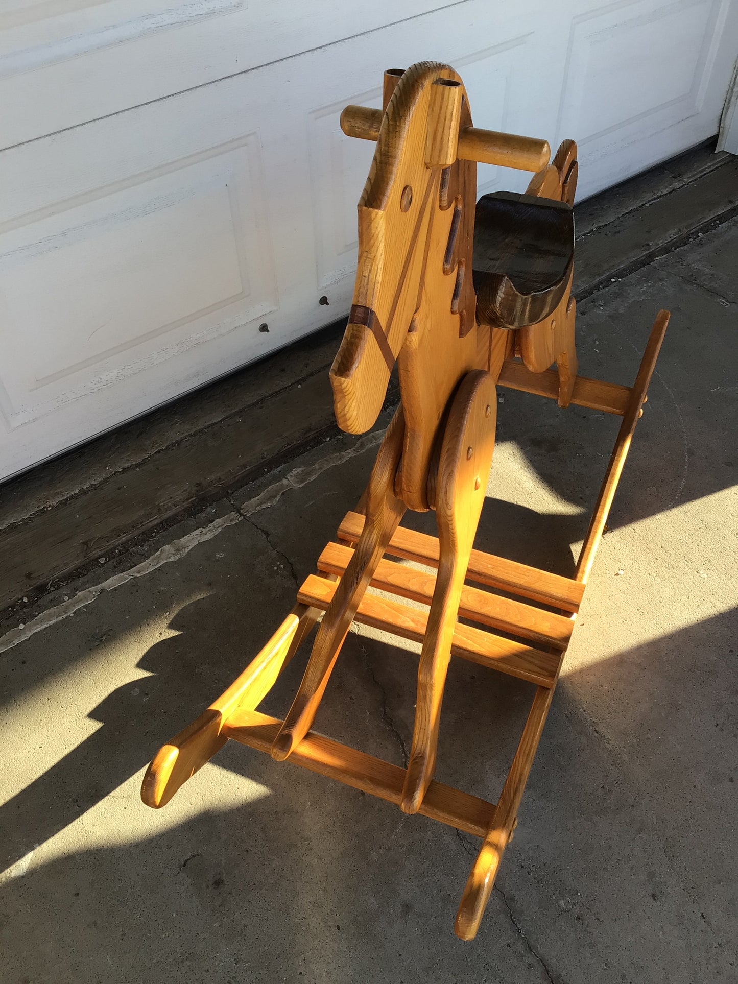 Vintage Hand-crafted Wooden Rocking Horse
