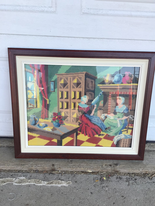 Vintage French Needlepoint Tapestry