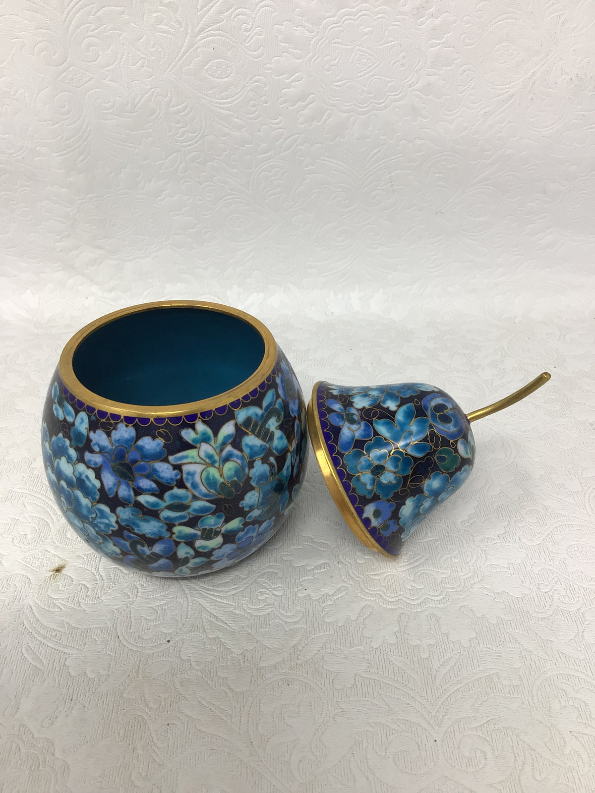 Chinese Cloisonné Pear Shaped Trinket Box