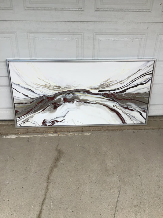 White Designed Canvas Landscape Painting