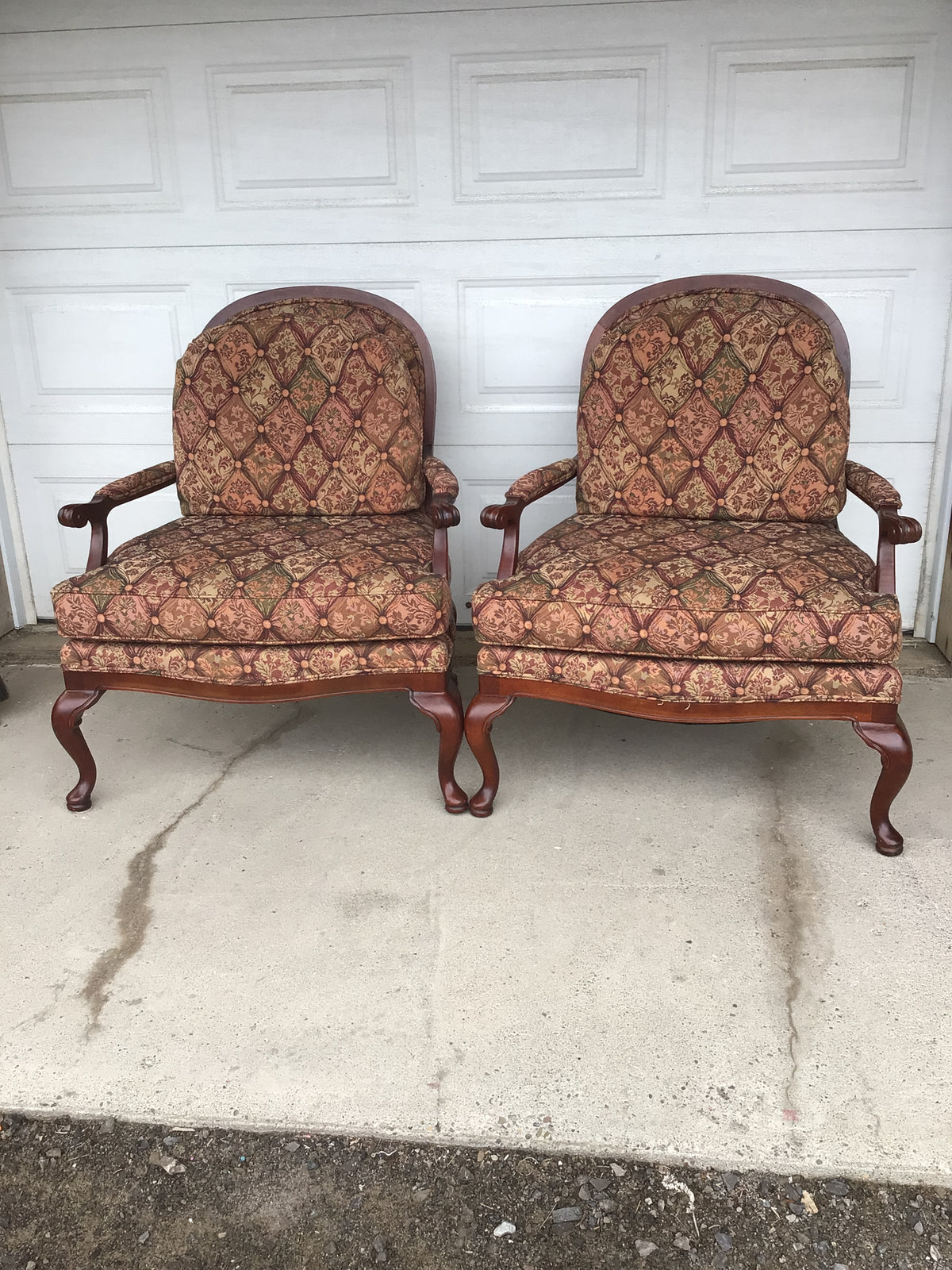 Traditional Provincial Style Upholstered Armchair