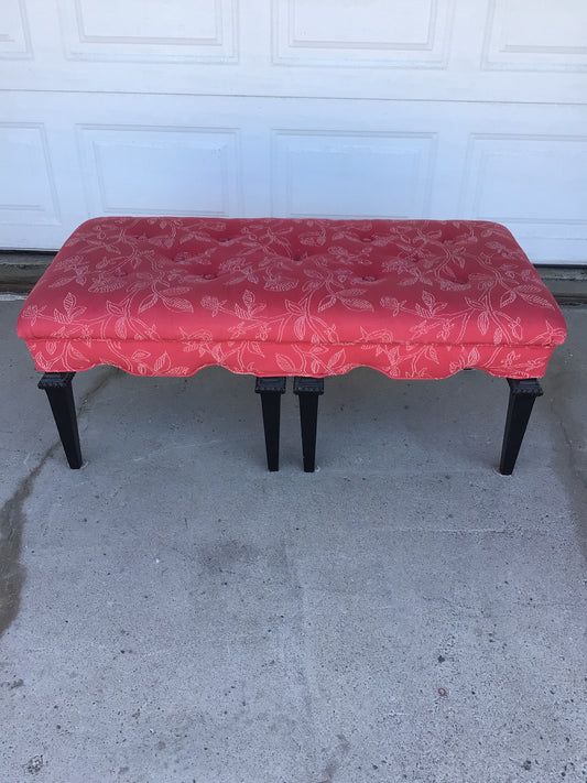 Red Floral Bench