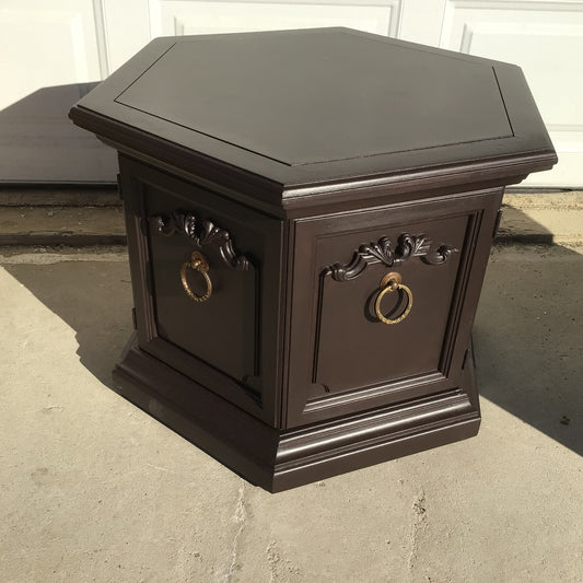Chocolate Brown Painted Octagon Side Table