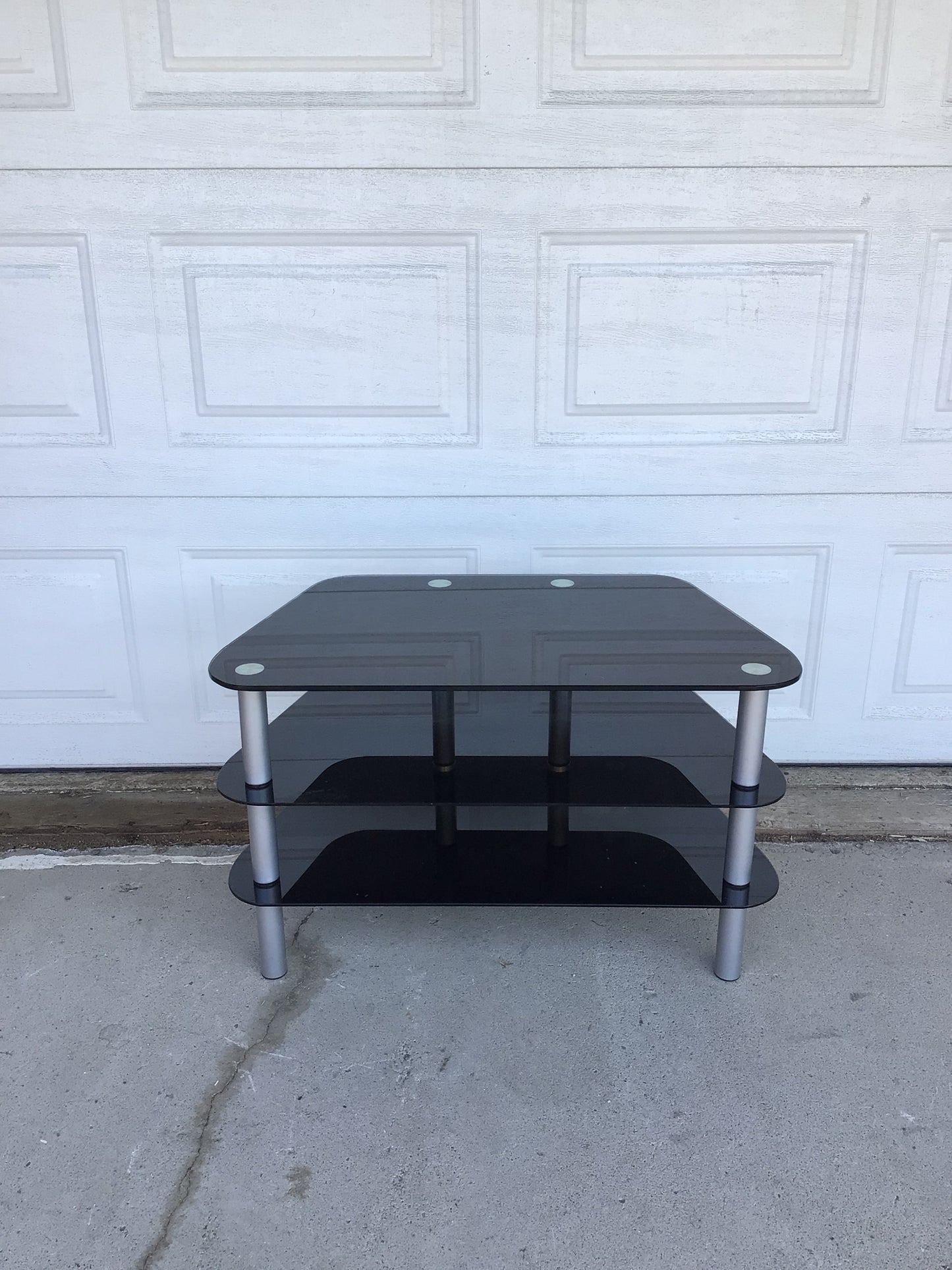 Black Glass and Chrome Media Unit