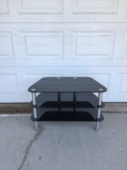 Black Glass and Chrome Media Unit