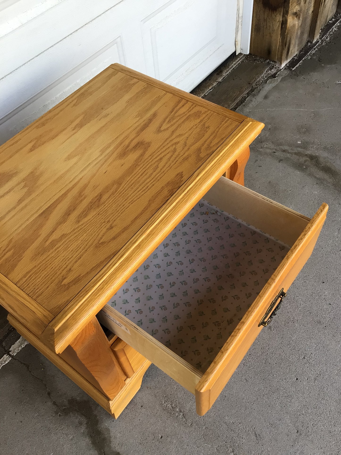 Wood Nightstand Featuring Two Drawers