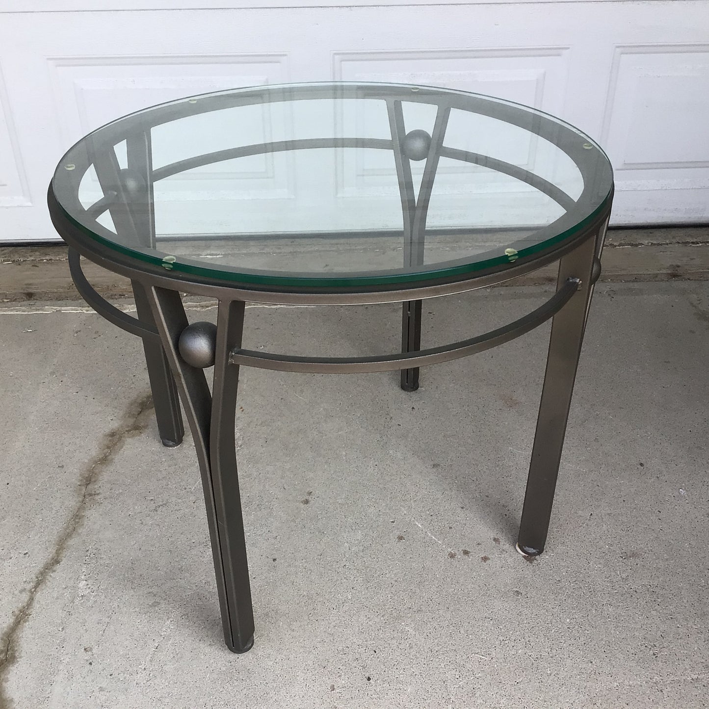 Round Glass Top Occasional Table