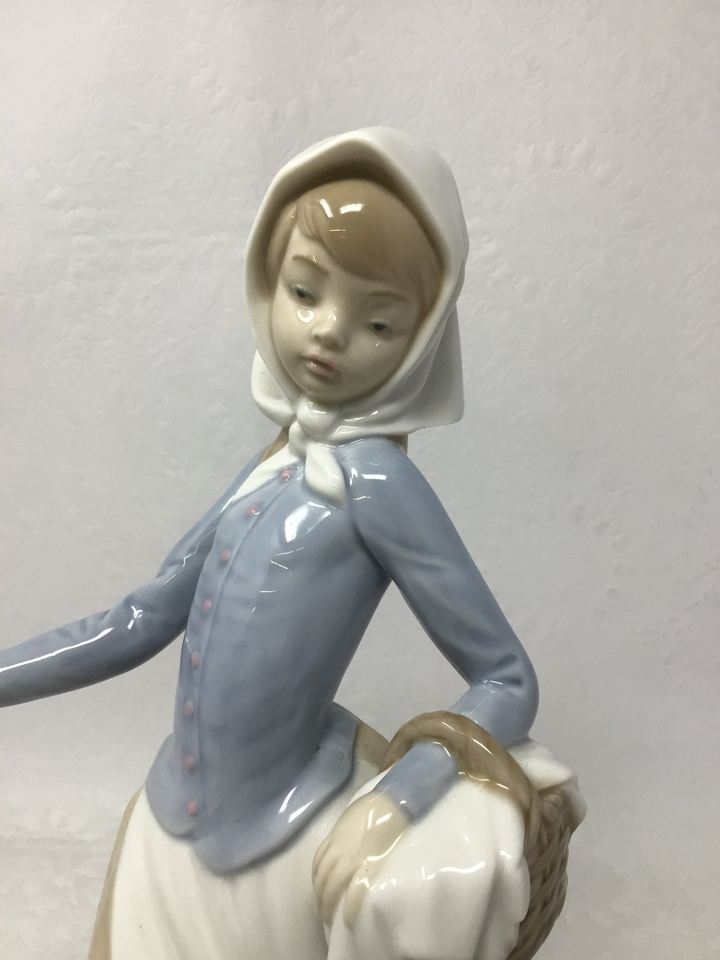 NAO by Lladro Ceramic Figurine Girl with Picnic Basket