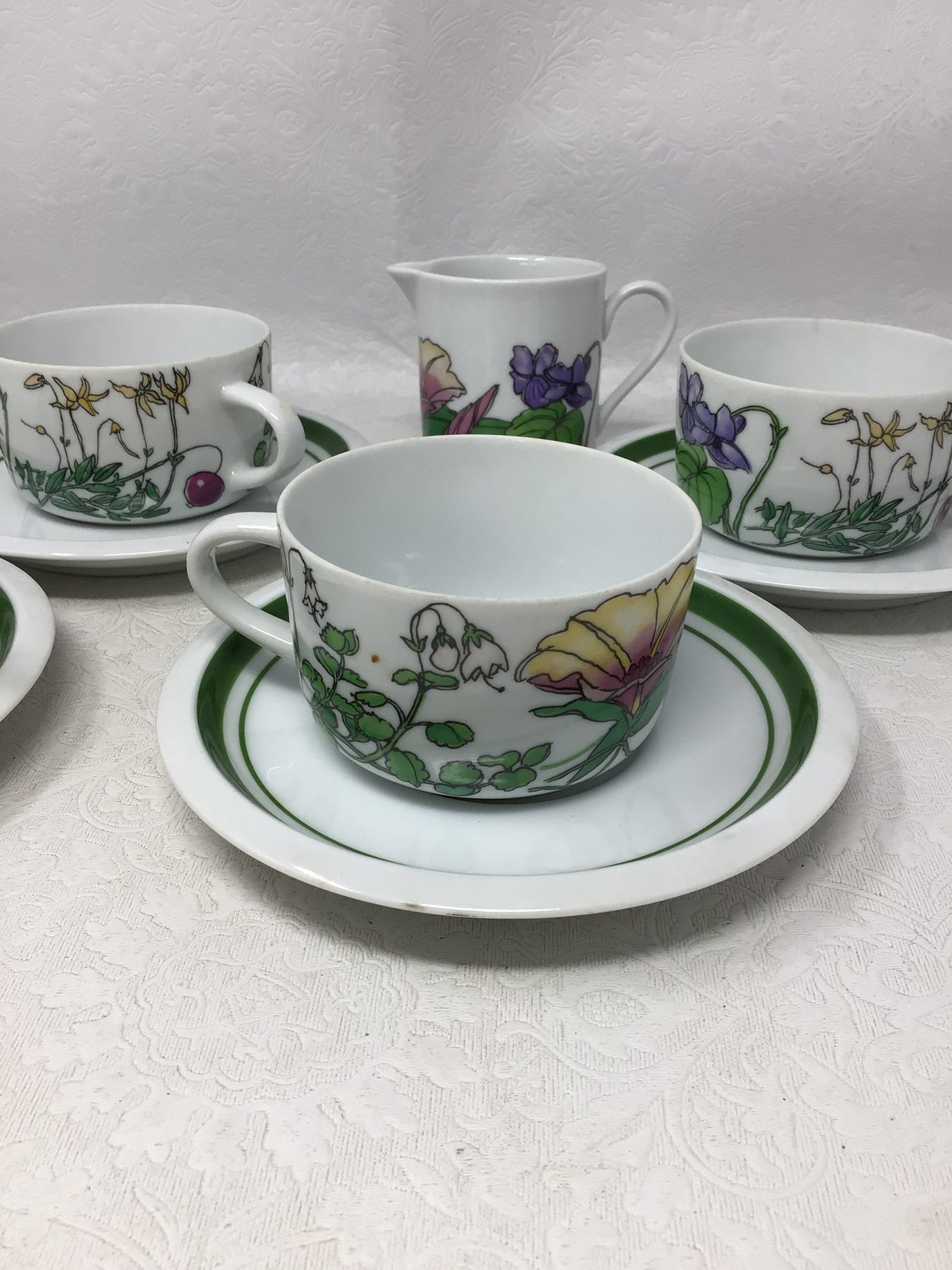 Vintage 1970s IKEA Midsommar Cup and Saucer Set