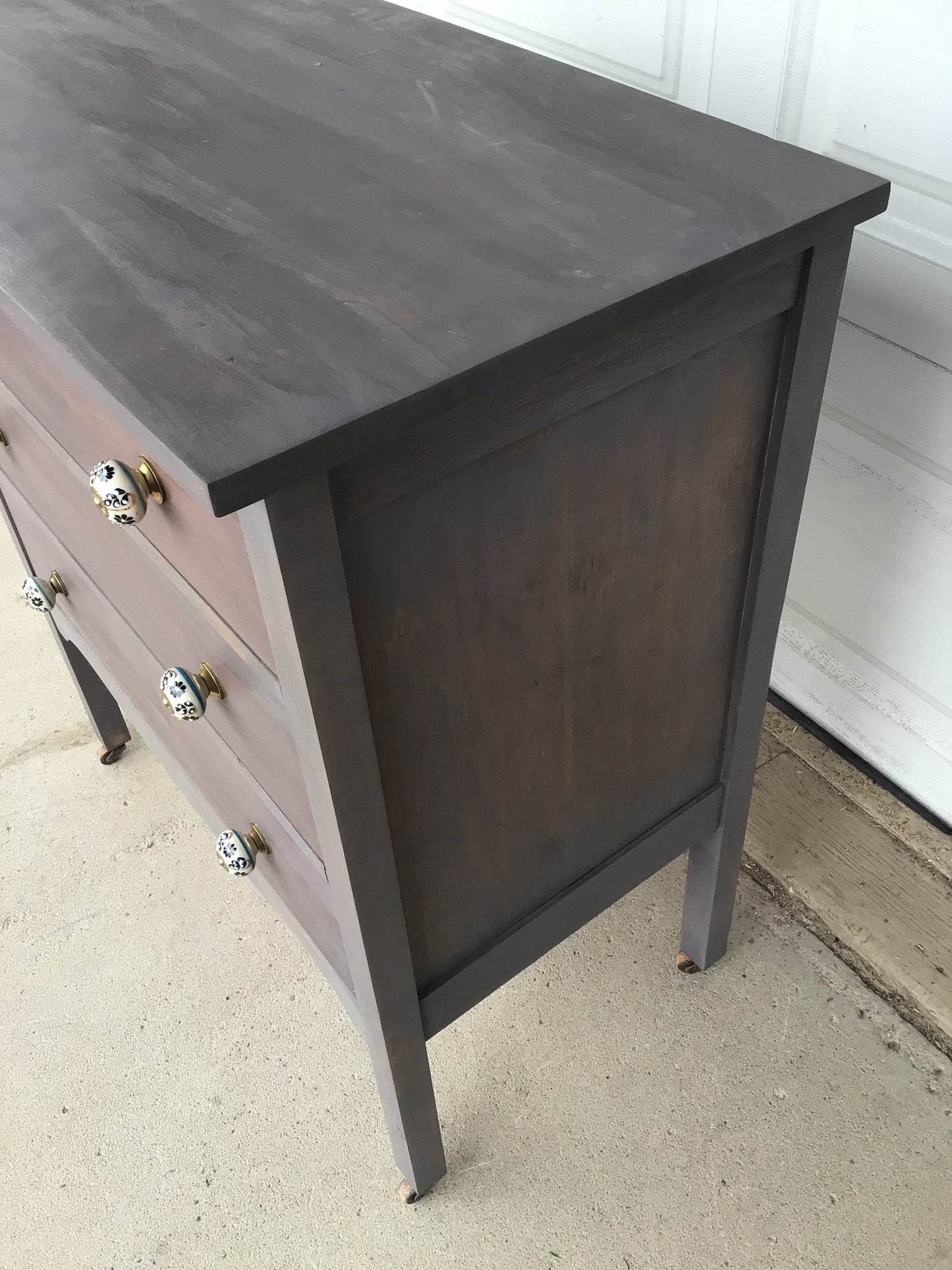 Soft Brown Refurbished Dresser with Antique Knobs