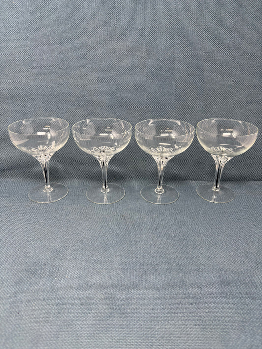 Set of 4 Belfor Exquisite Crystal Champagne Coupes