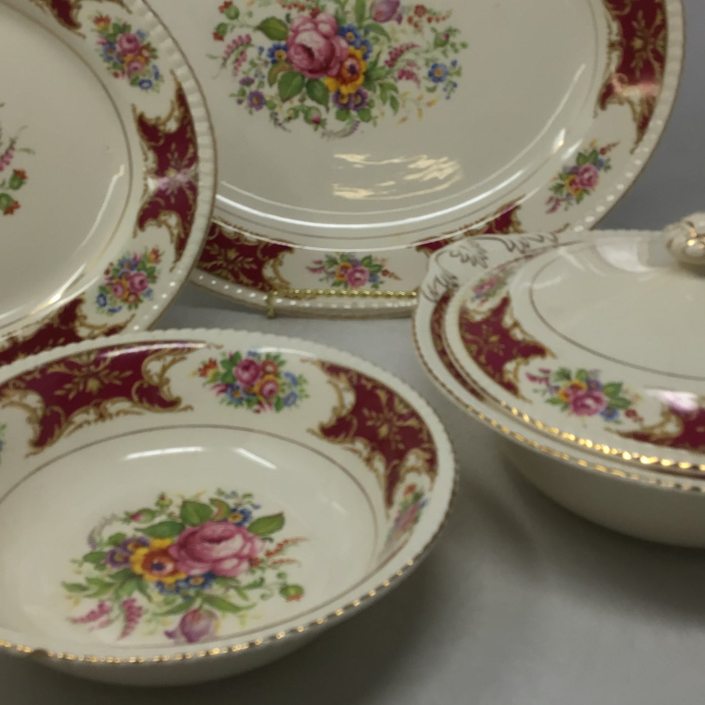 “Rosita” Dinnerware 18k Gold Rimmed 62 pc Set