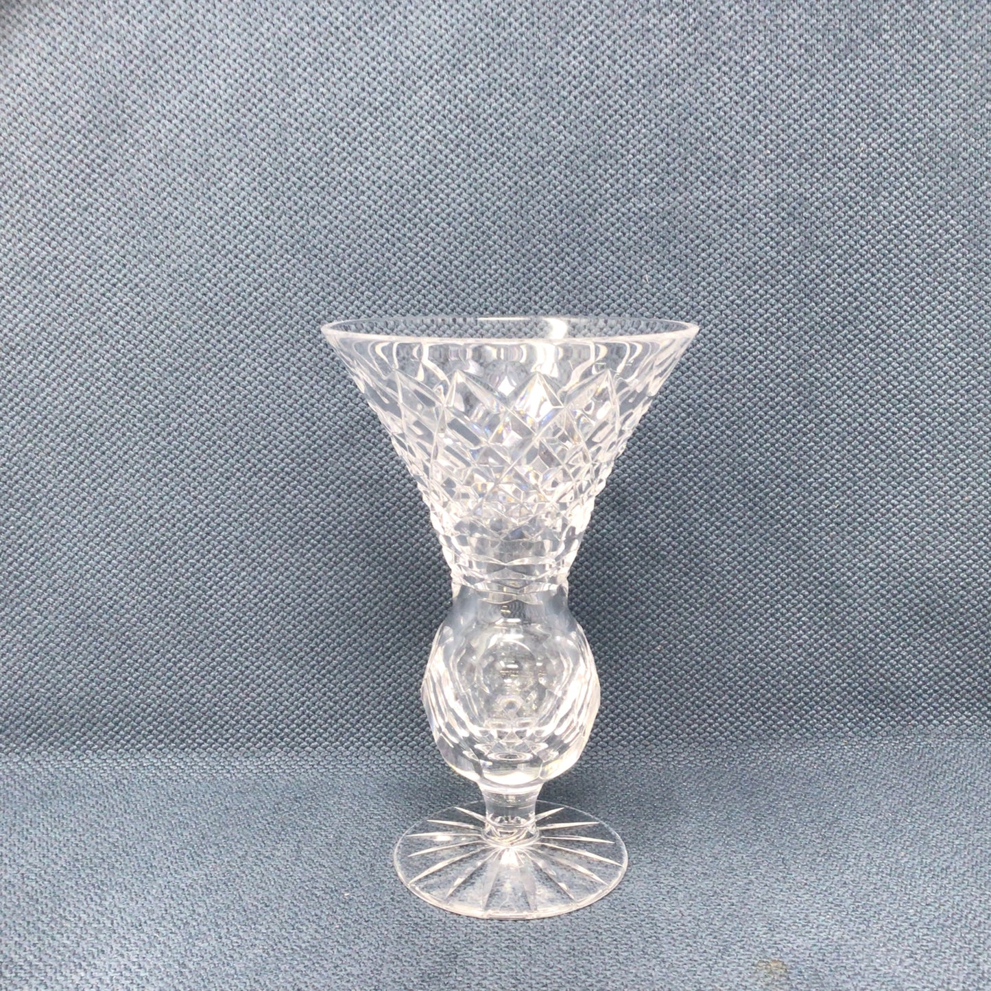 Set Of Two Tyrone Cut Crystal "Thistle" Vases