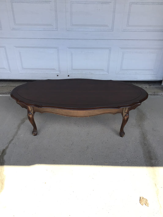 French Provincial Style Oval Coffee Table