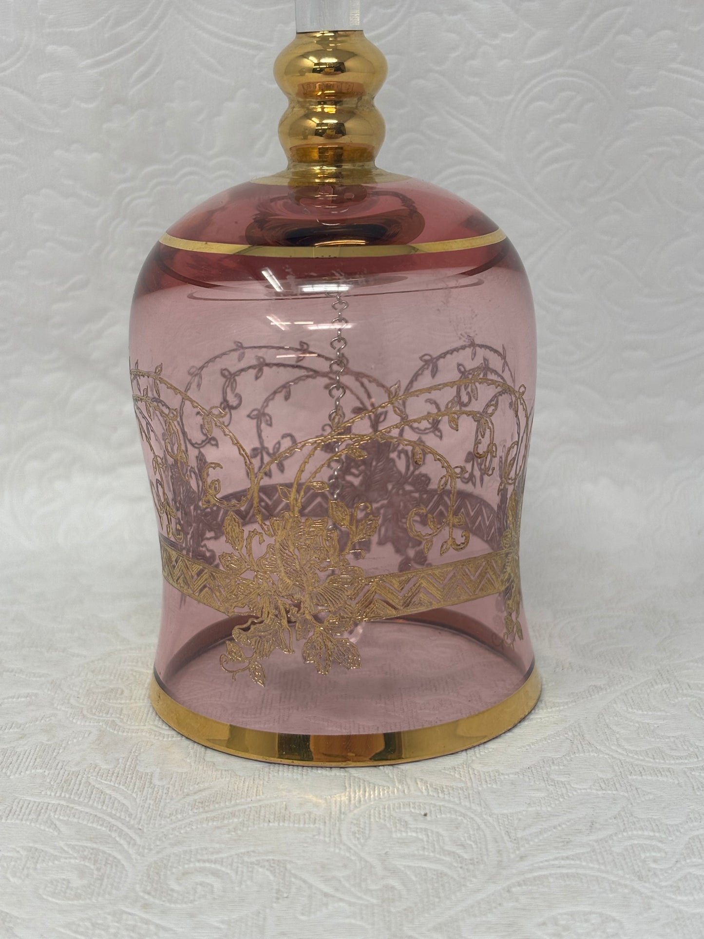 Bohemian Crystal Cranberry Glass Bell