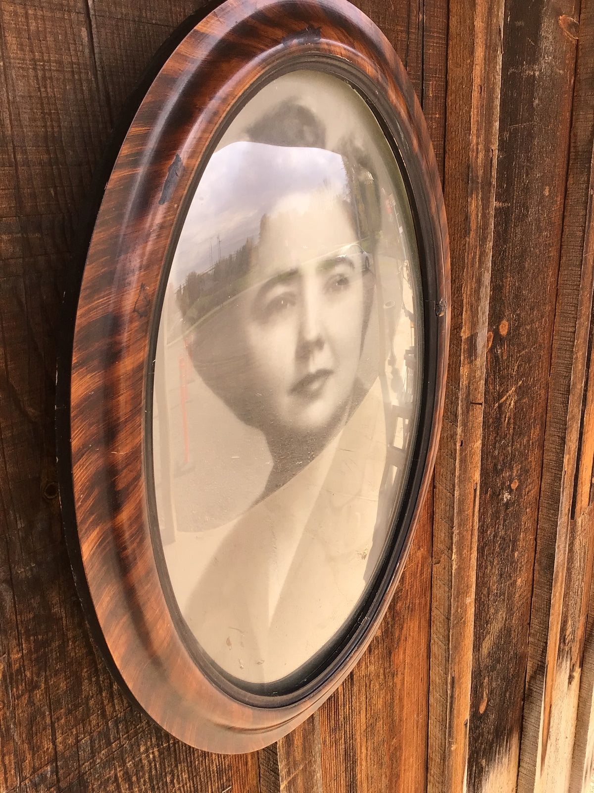 Vintage Oval Portrait Frame of Young Woman