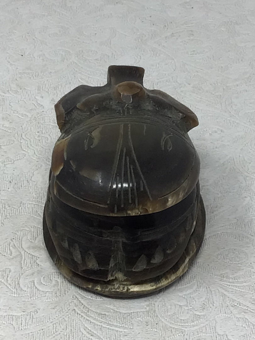 Vintage Egyptian Hand-Carved Horn Scarab Beetle