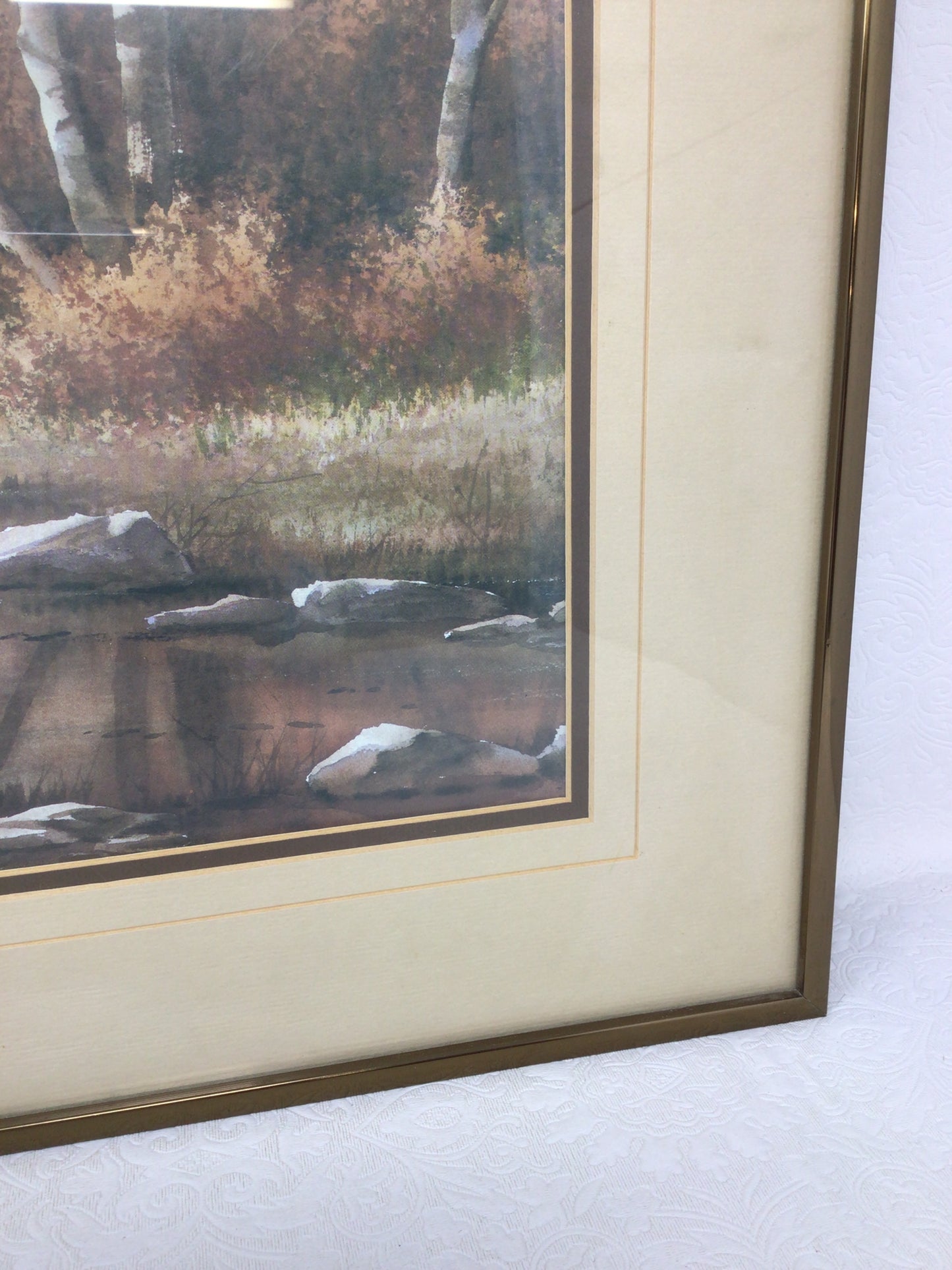 Serene Autumn Landscape Framed Painting