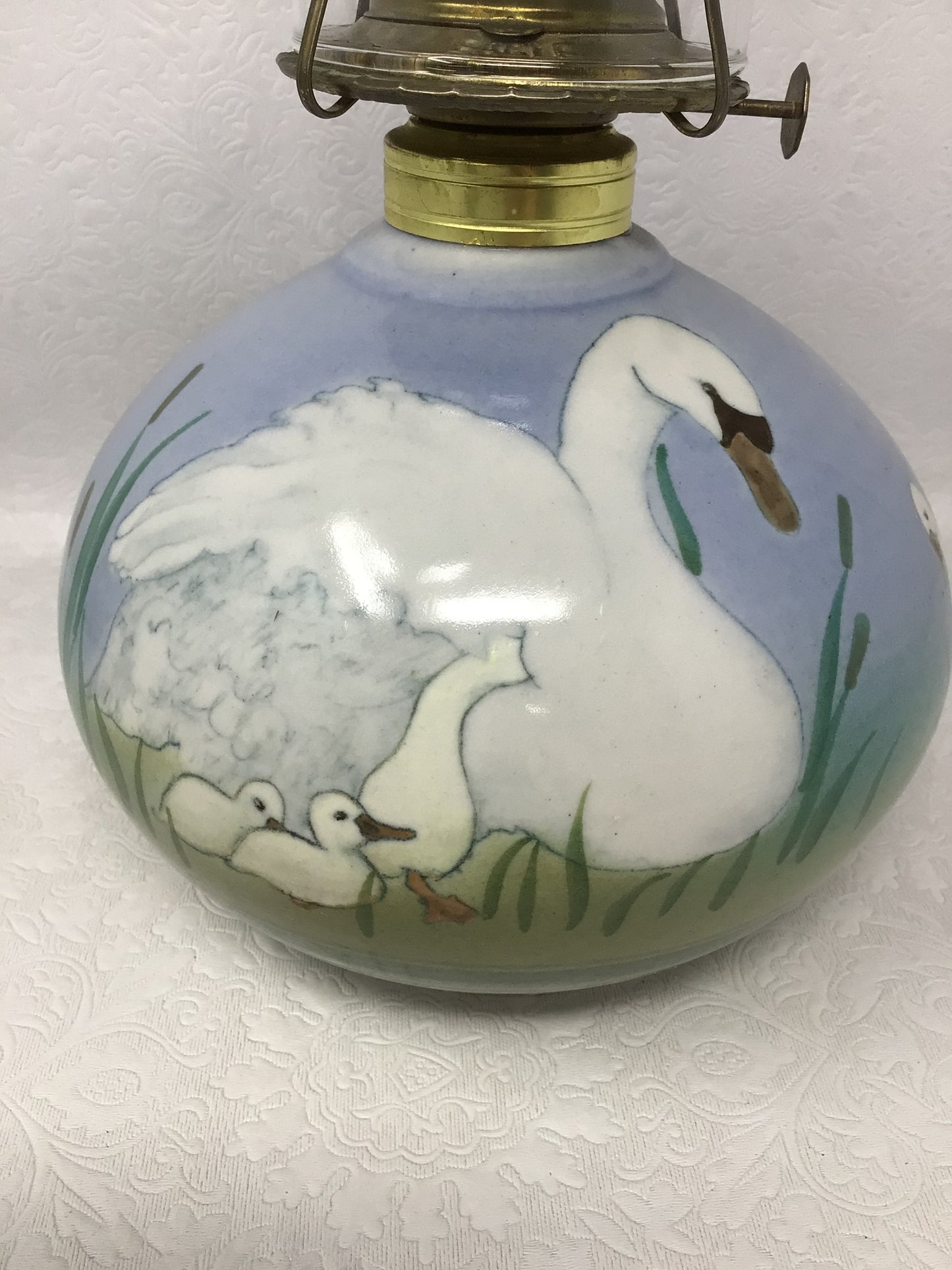 Vintage Ugly Duckling Pottery Oil Lamp