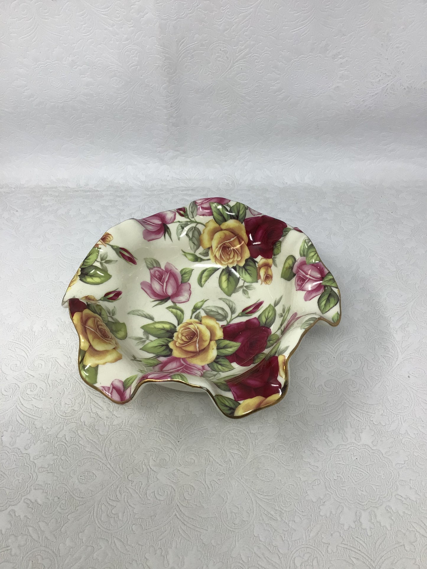 Royal Elfleda Country Rose Footed Bowl