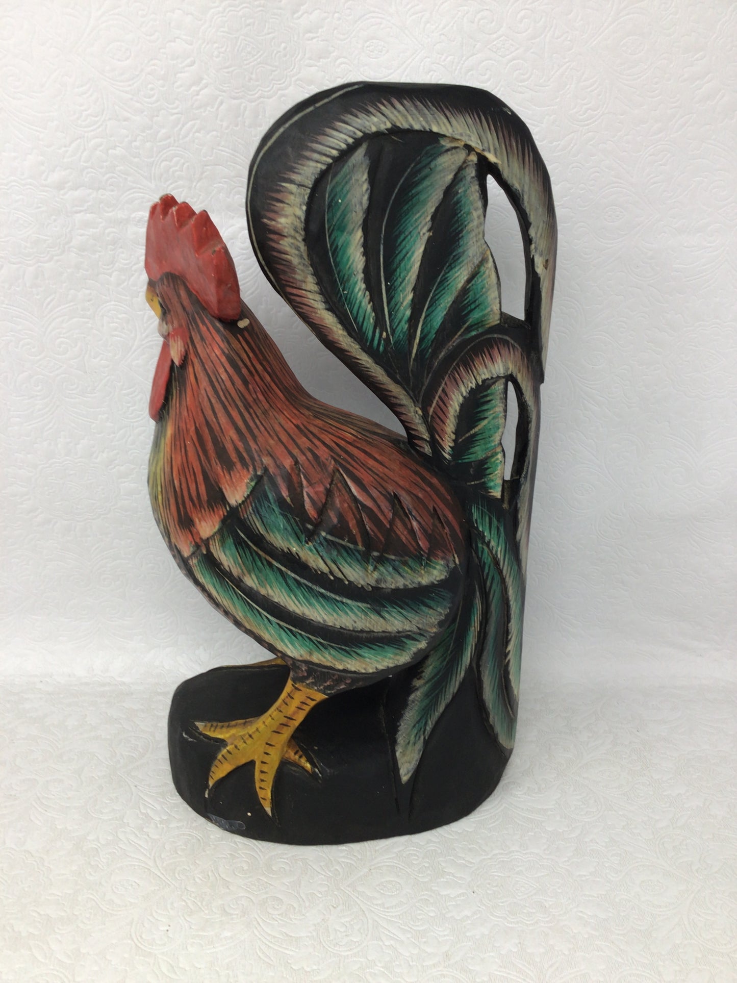 Wooden Rooster Figurine
