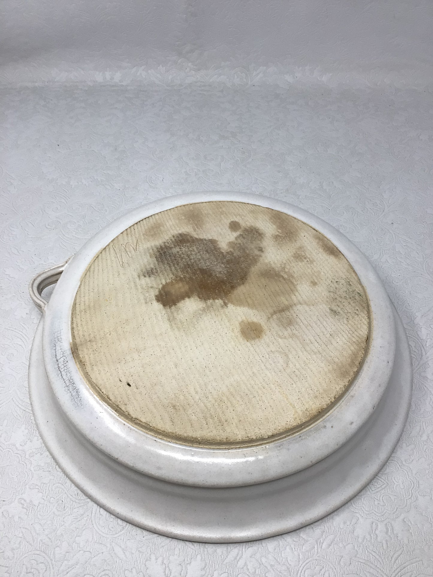 Hand Made Floral Pottery Plate with Handle