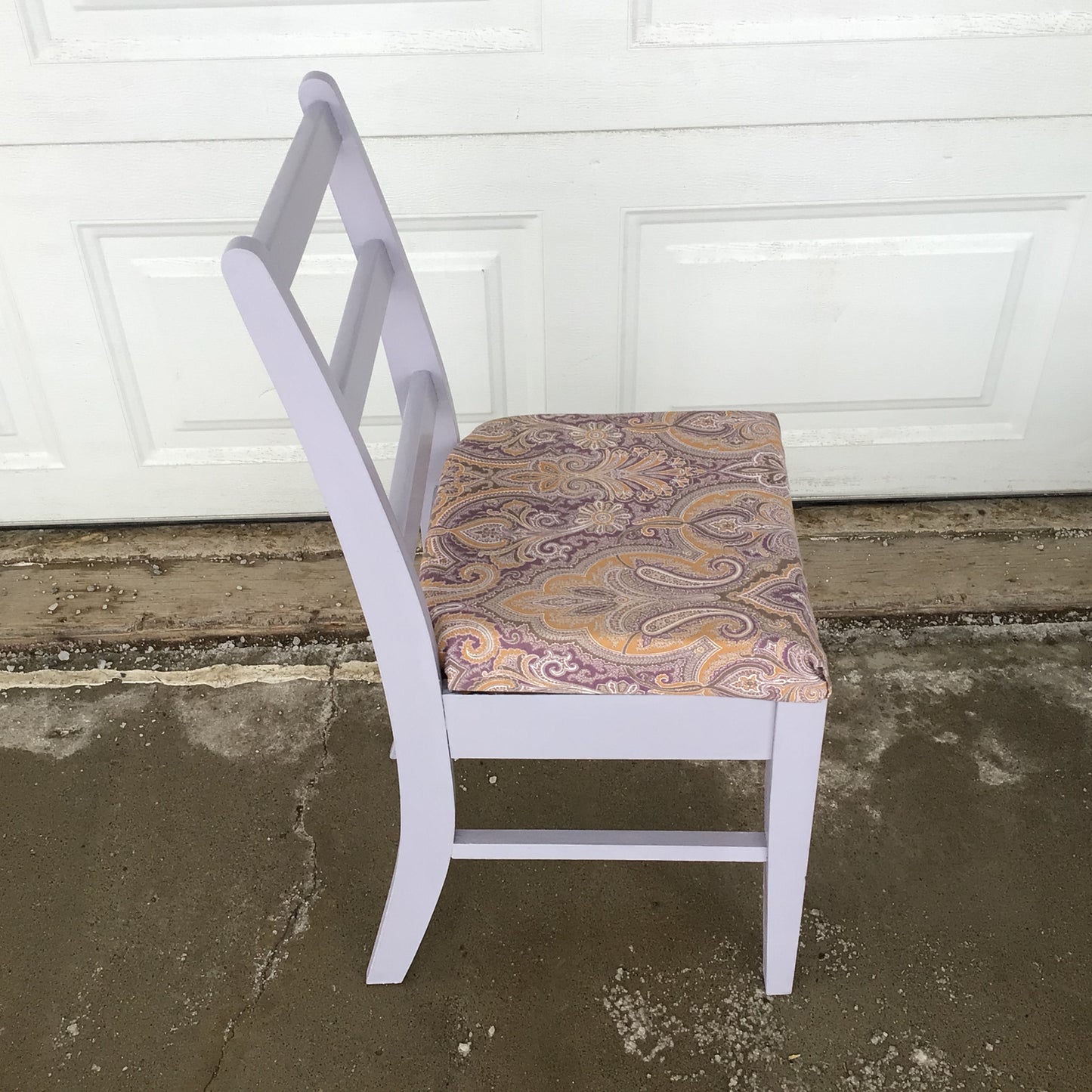 Lavender Kid’s Chair with Paisley Print