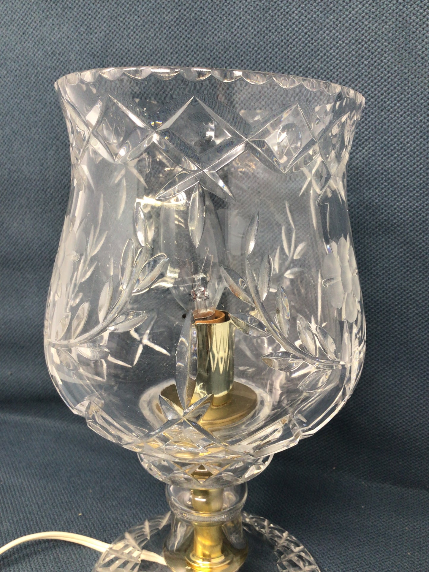 Vintage Cut Crystal Bedside Lamp