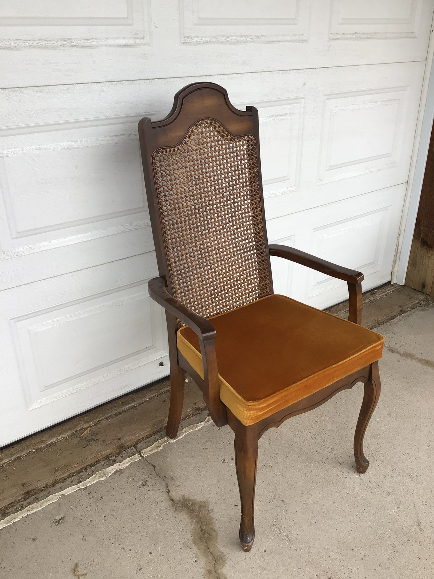 Cane-back Dining Chair with Arms