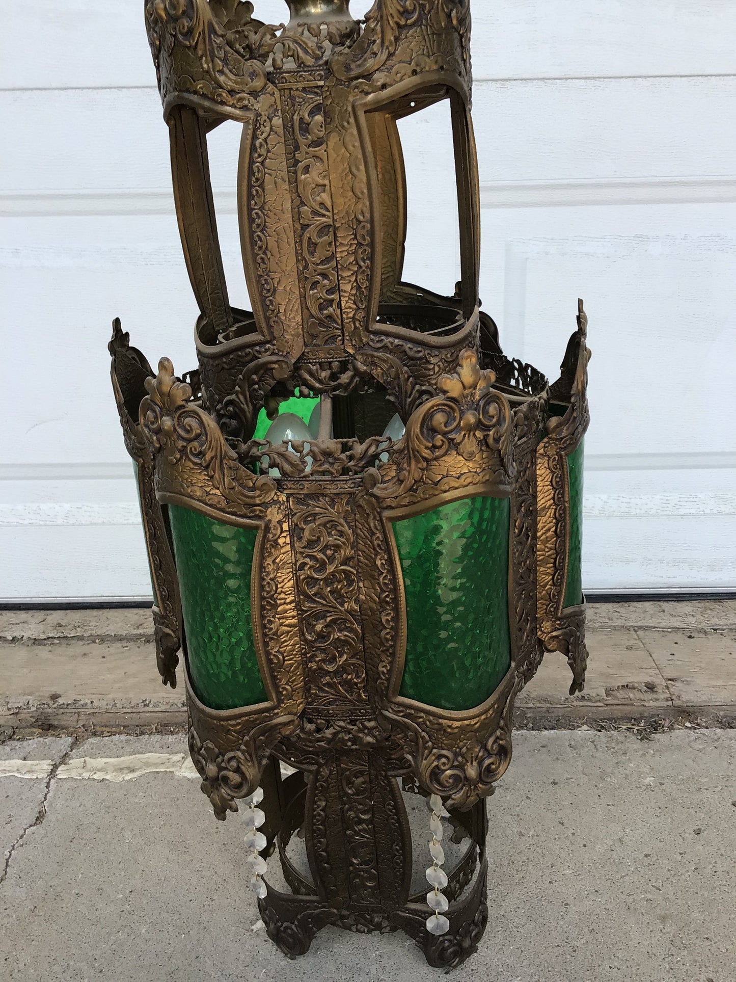 Vintage Emerald Green Gothic Light Fixture