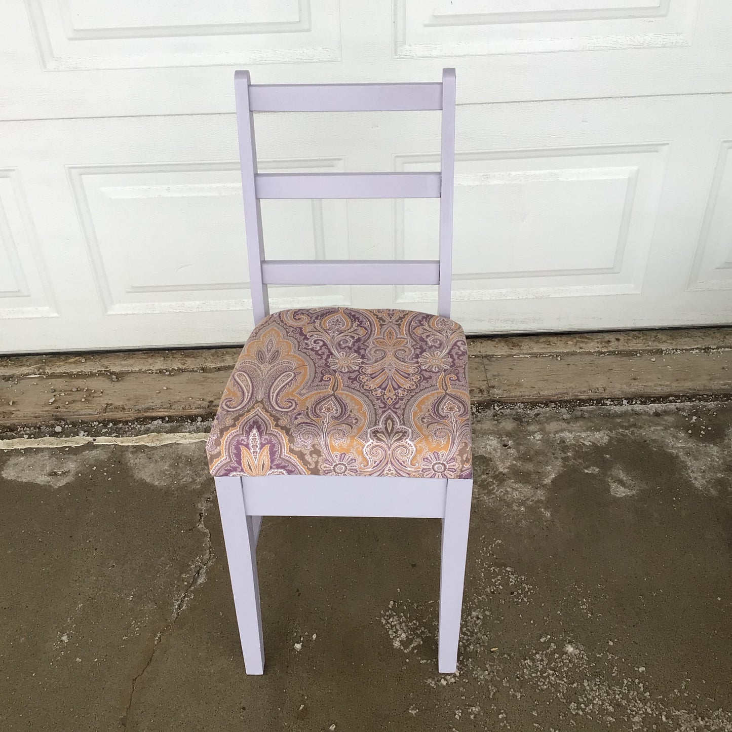 Lavender Kid’s Chair with Paisley Print