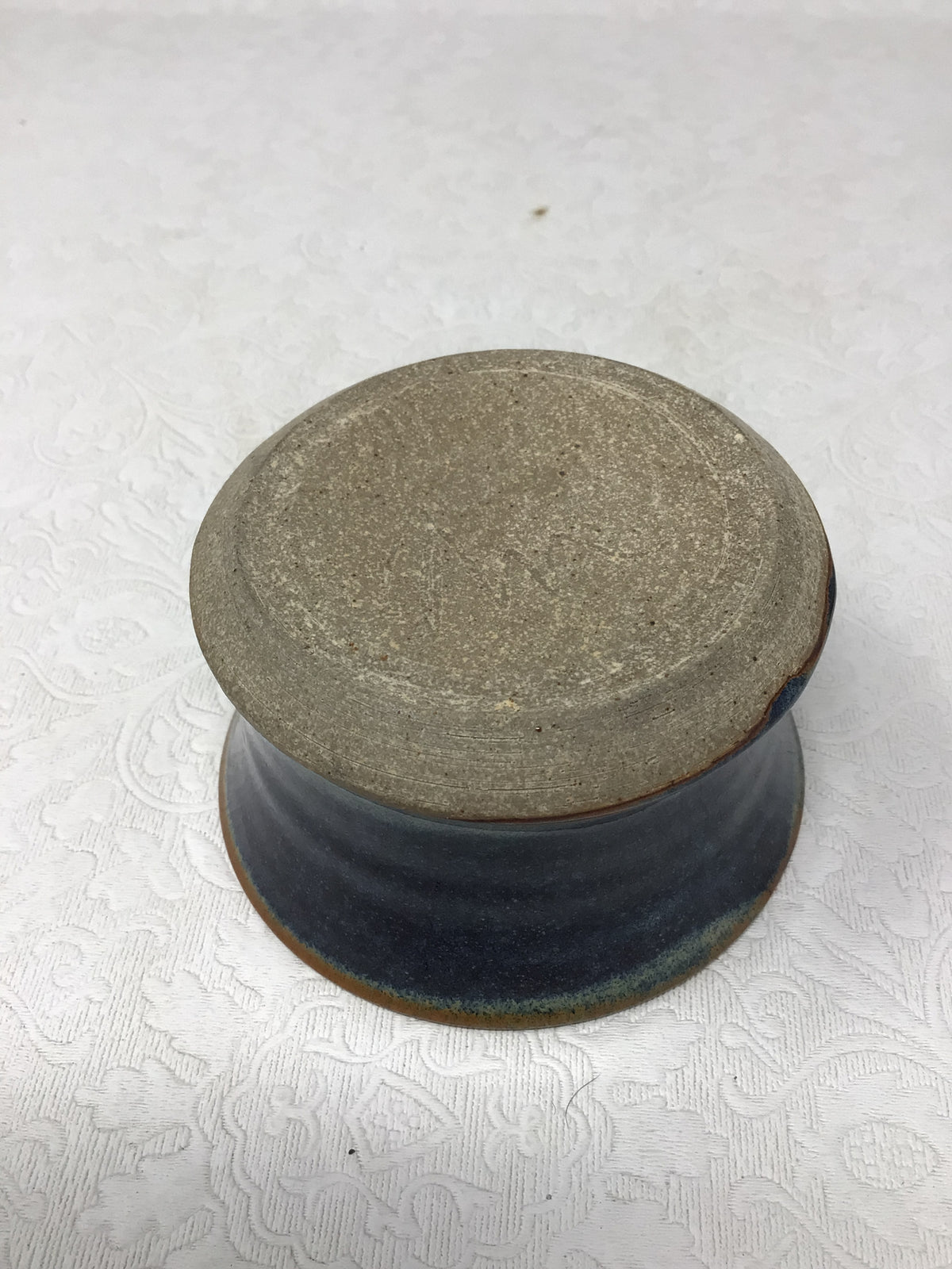Blue Pottery Trivet and Matching Dish