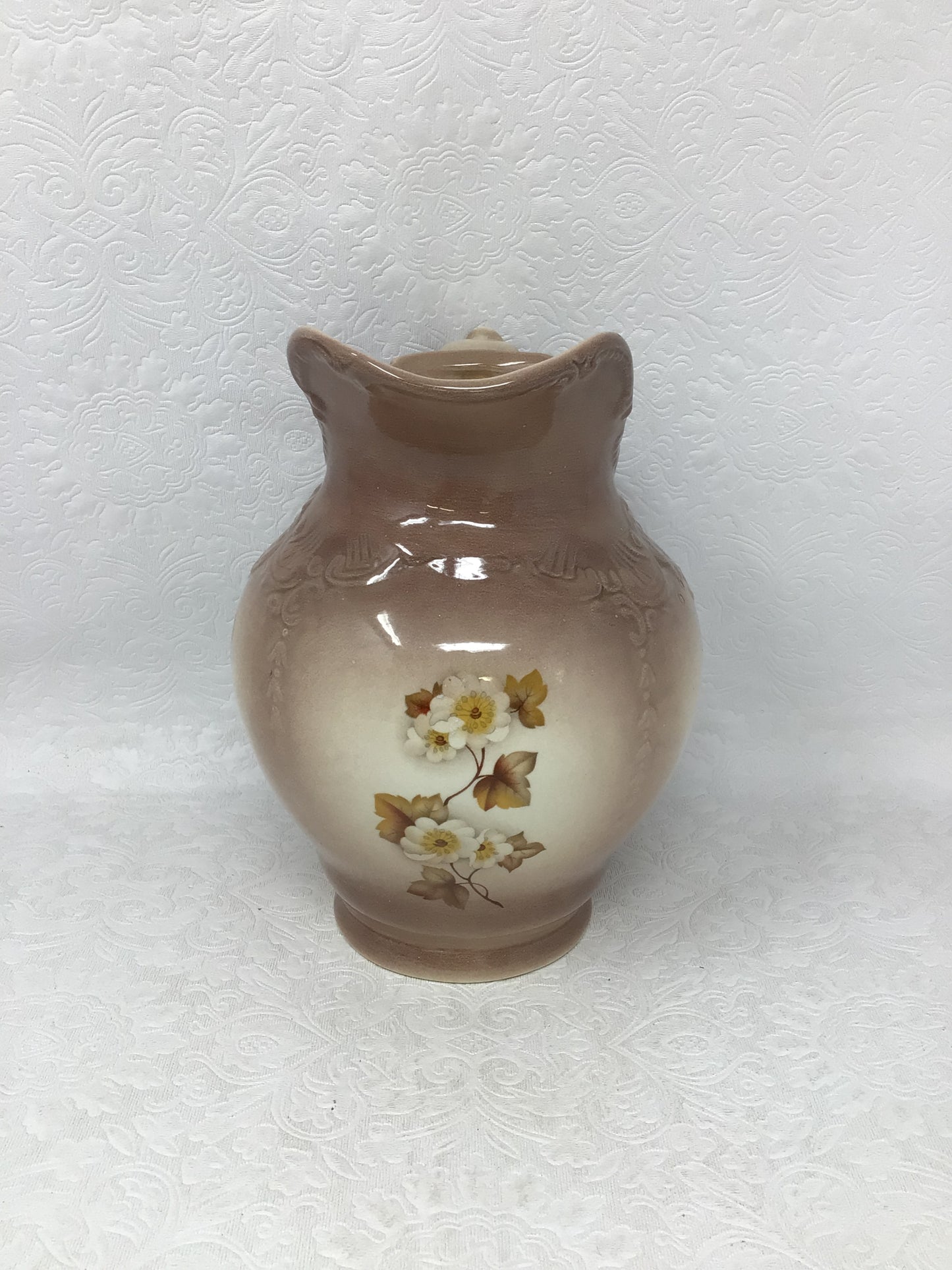 Taupe Colour Floral Water Pitcher and Wash Basin
