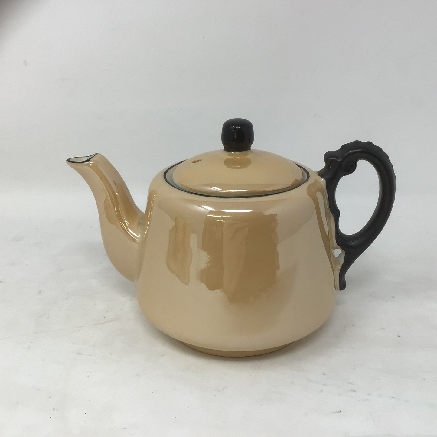 Vintage Black and Orange Lustreware Tea Set