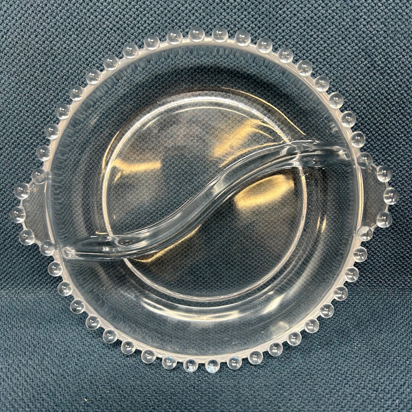 Imperial Candlewick Glass Divided Tray