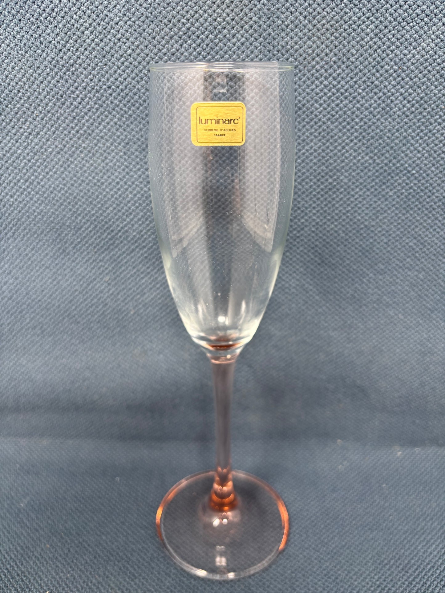 Set of 4 Luminarc Sparkling Wine Glasses with Pink Stem & Base