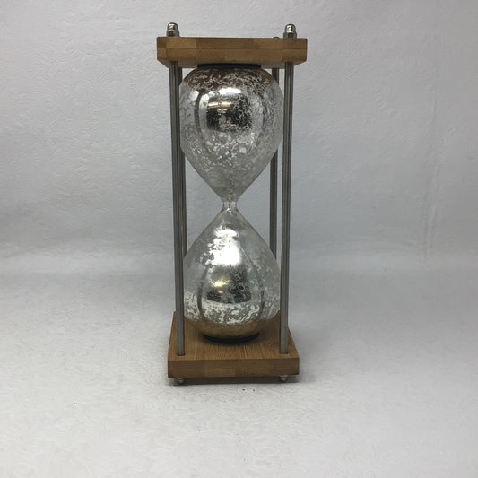 Shiny Silver Hourglass Decoration