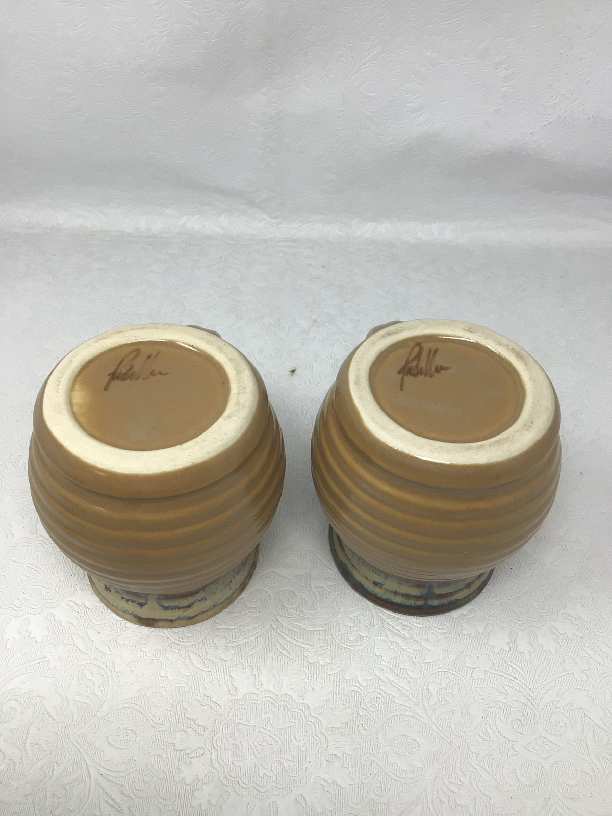 Set of 2 Handmade Stoneware Pottery Mugs