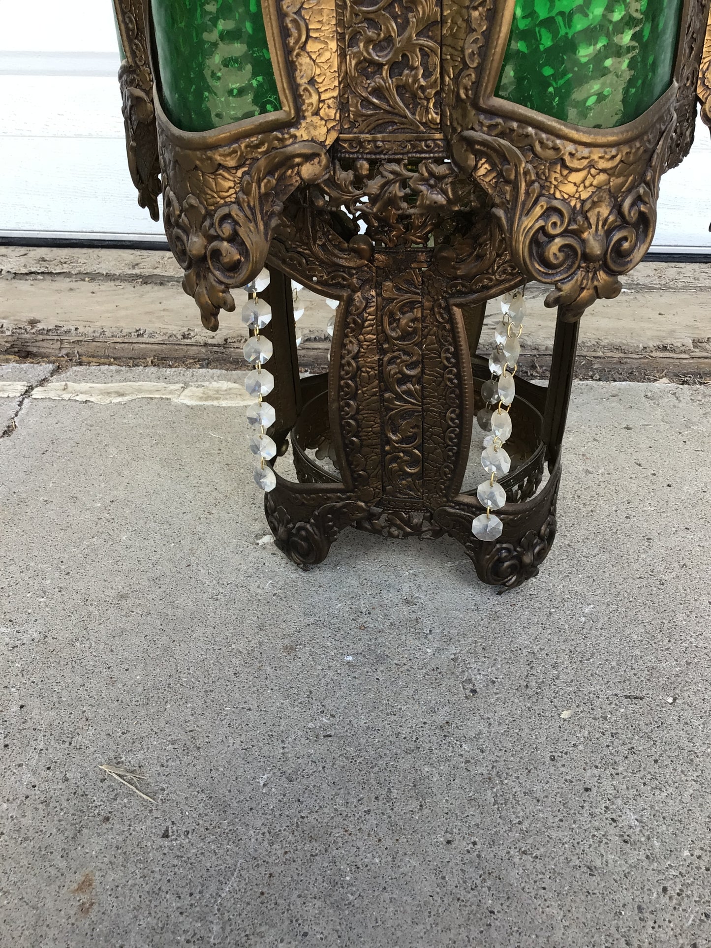 Vintage Emerald Green Gothic Light Fixture